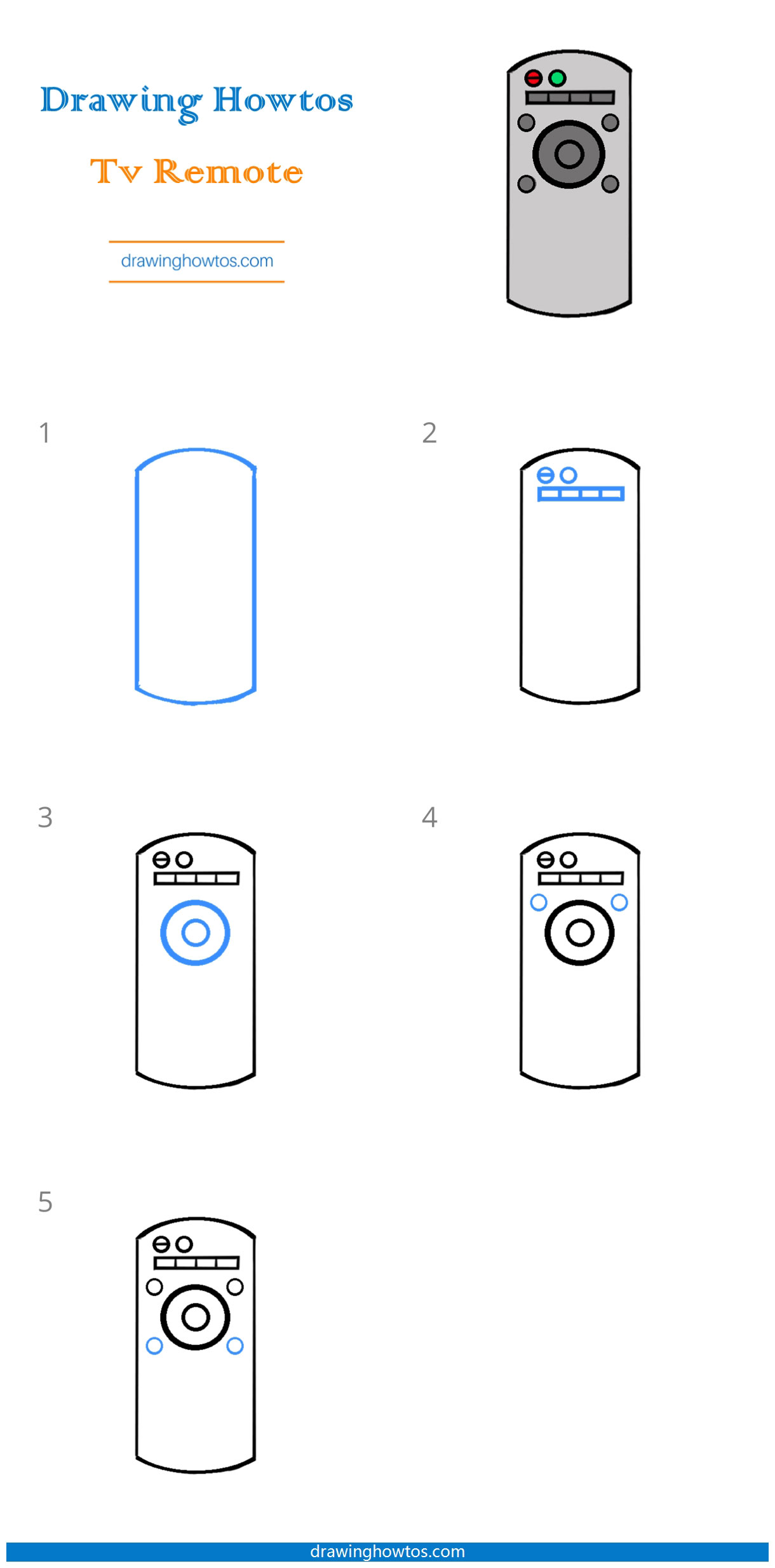 How to Draw a TV Remote Step by Step