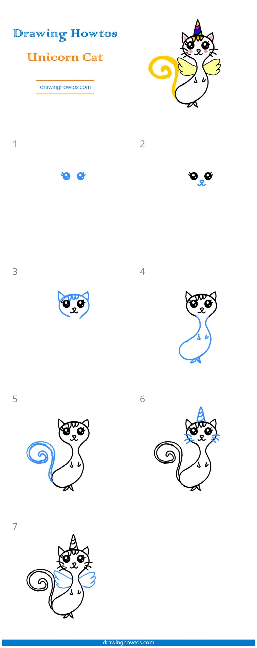 How to Draw a Unicorn Cat Step by Step