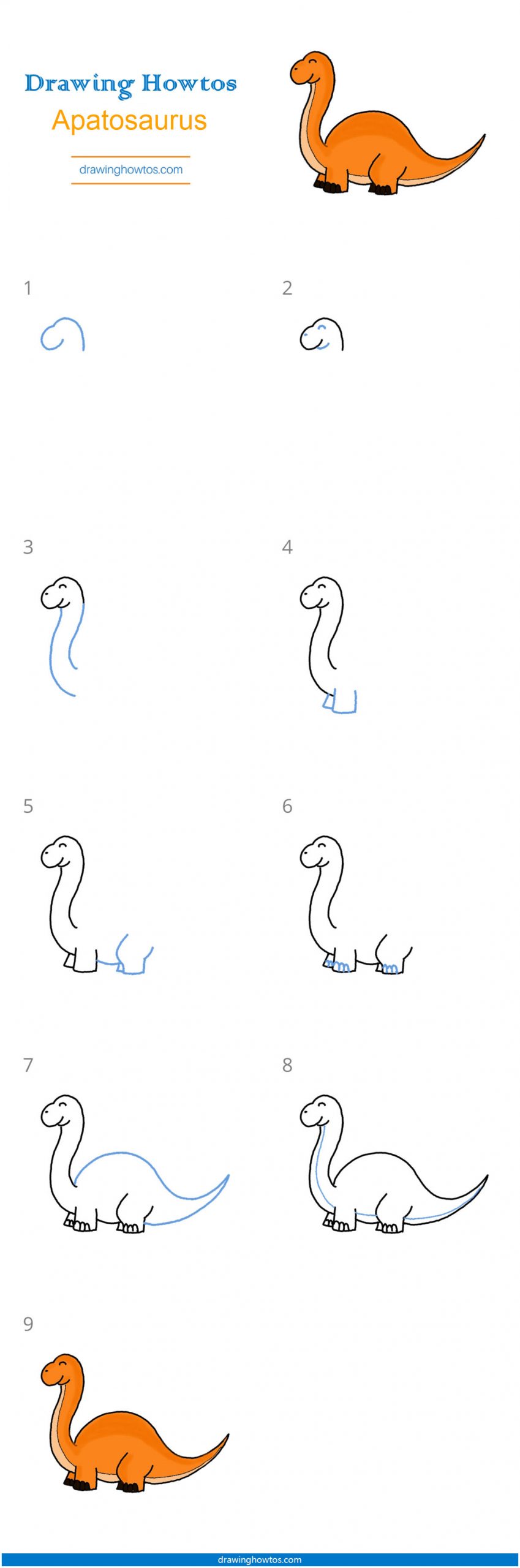 How to Draw an Apatosaurus Step by Step