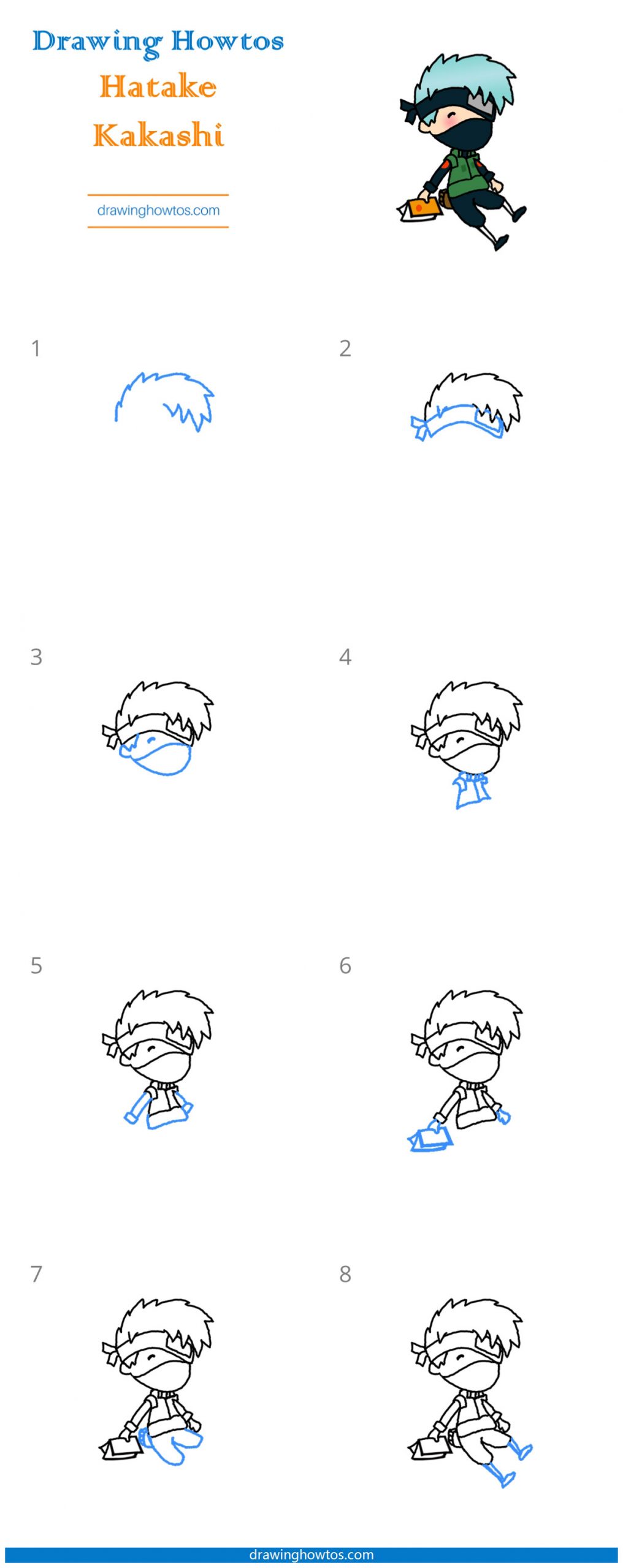 How to Draw Hatake Kakashi Step by Step