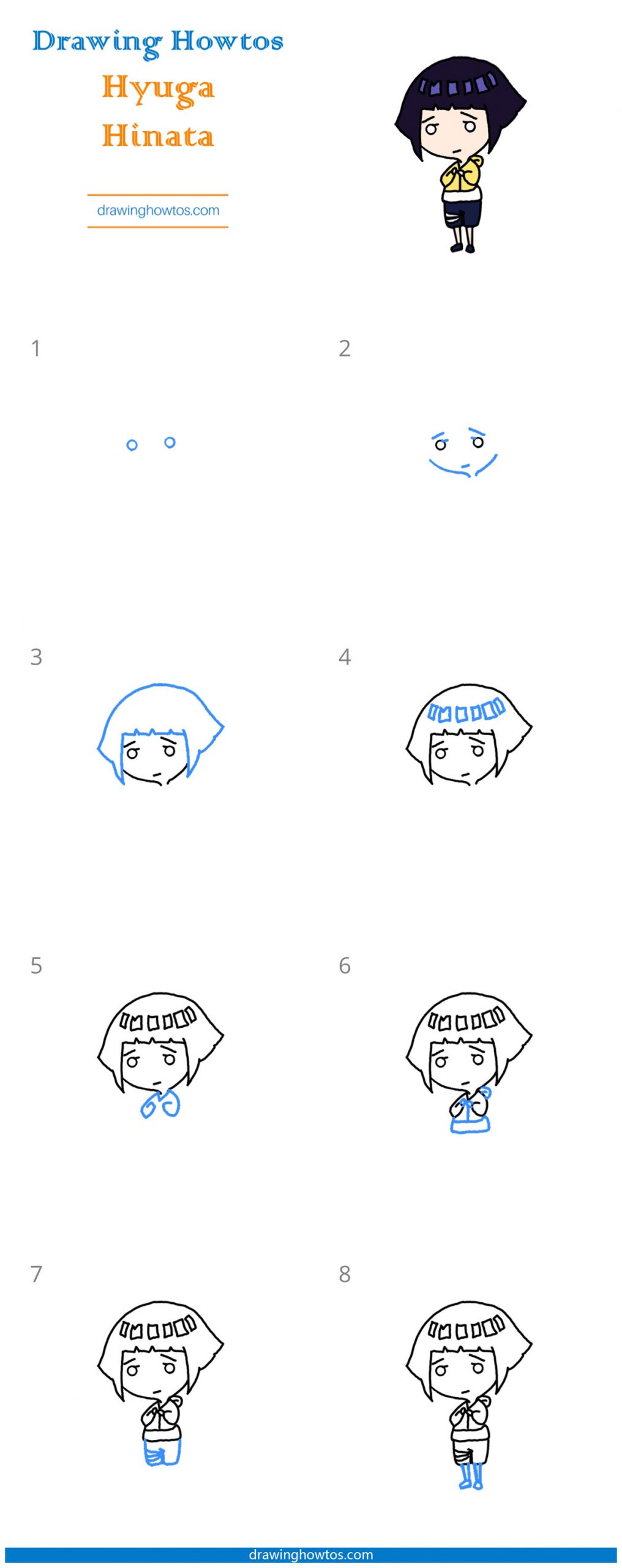How to Draw Hyuga Hinata Step by Step