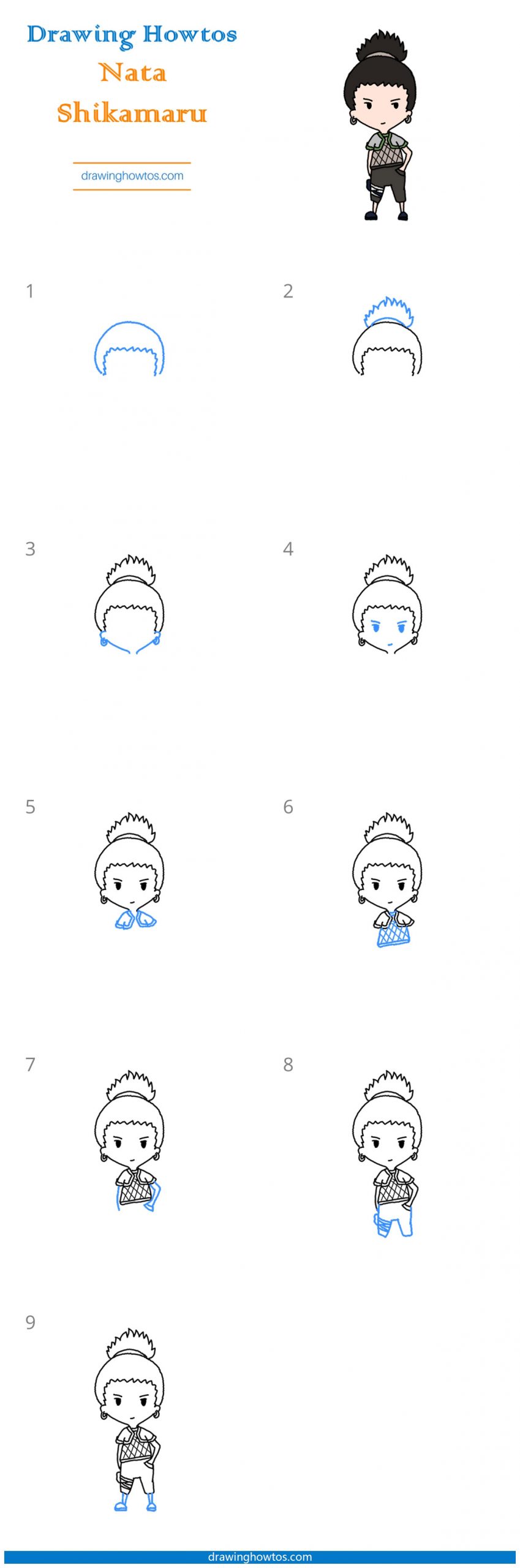 How to Draw Nata Shikamaru Step by Step
