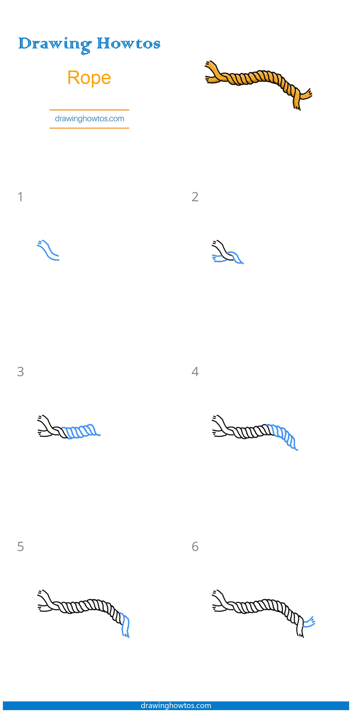 How to Draw a Rope Step by Step