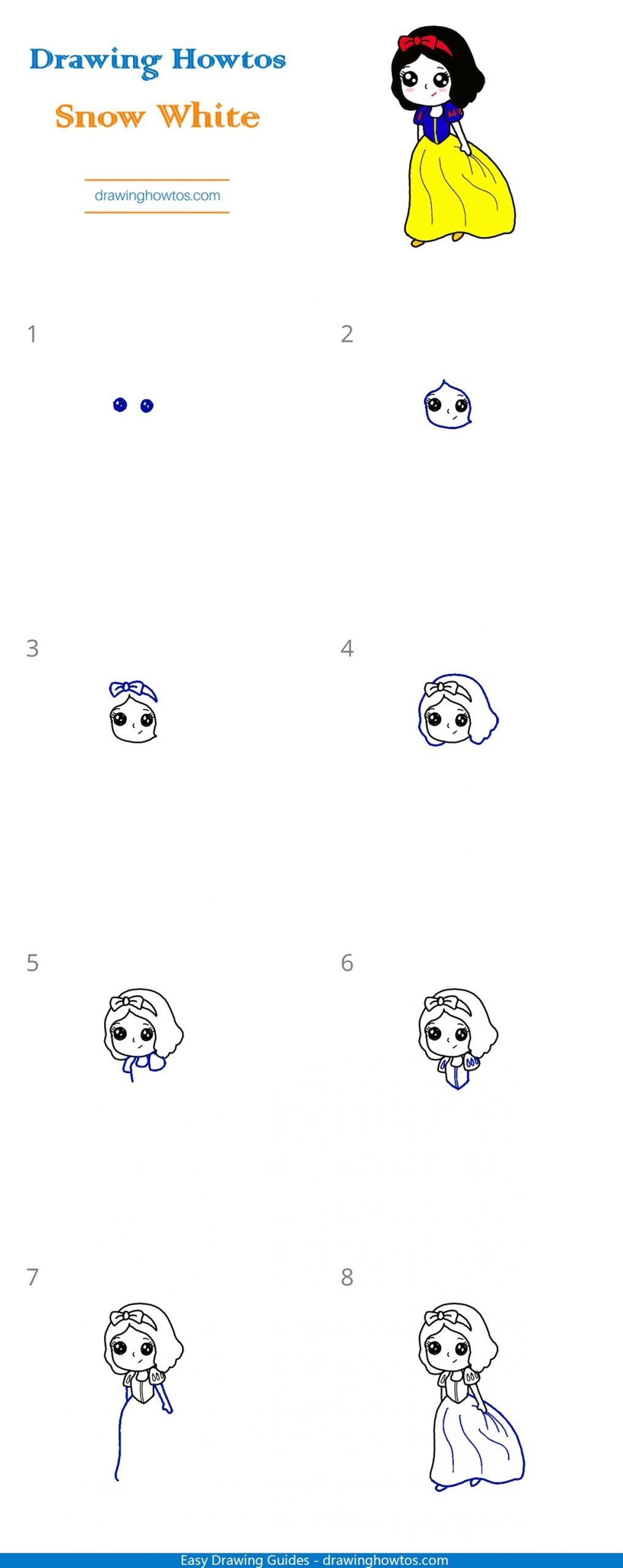 How to Draw Snow White Step by Step