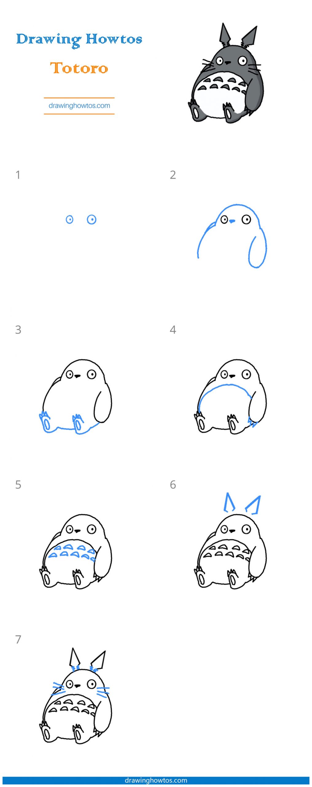 How to Draw Totoro Step by Step