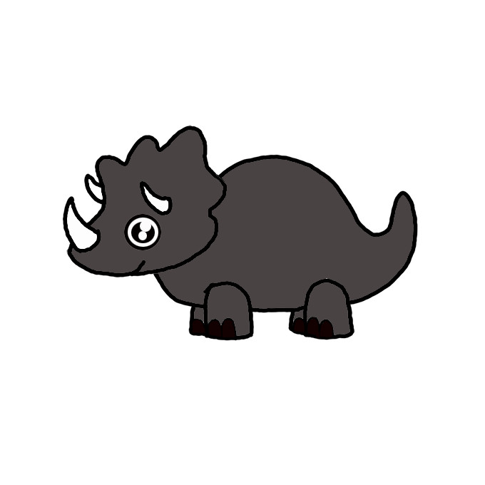 How To Draw Triceratops For Kids