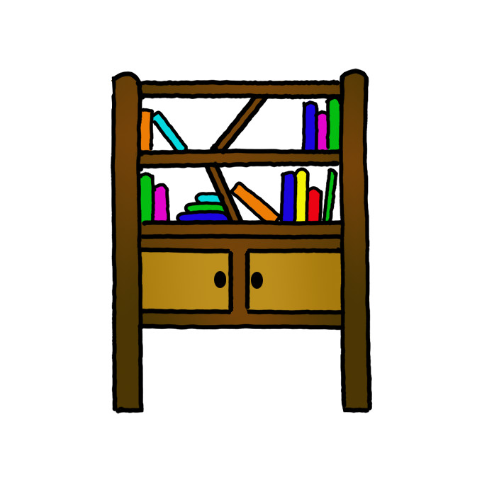 How to Draw a Bookshelf Easy