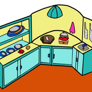 How to Draw a Kitchen Easy