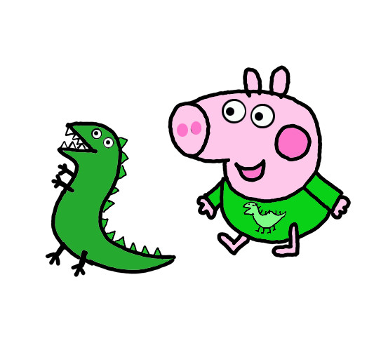 How to Draw George Pig and Mr. Dinosaur from Peppa Pig - Step by Step Easy  Drawing Guides - Drawing Howtos