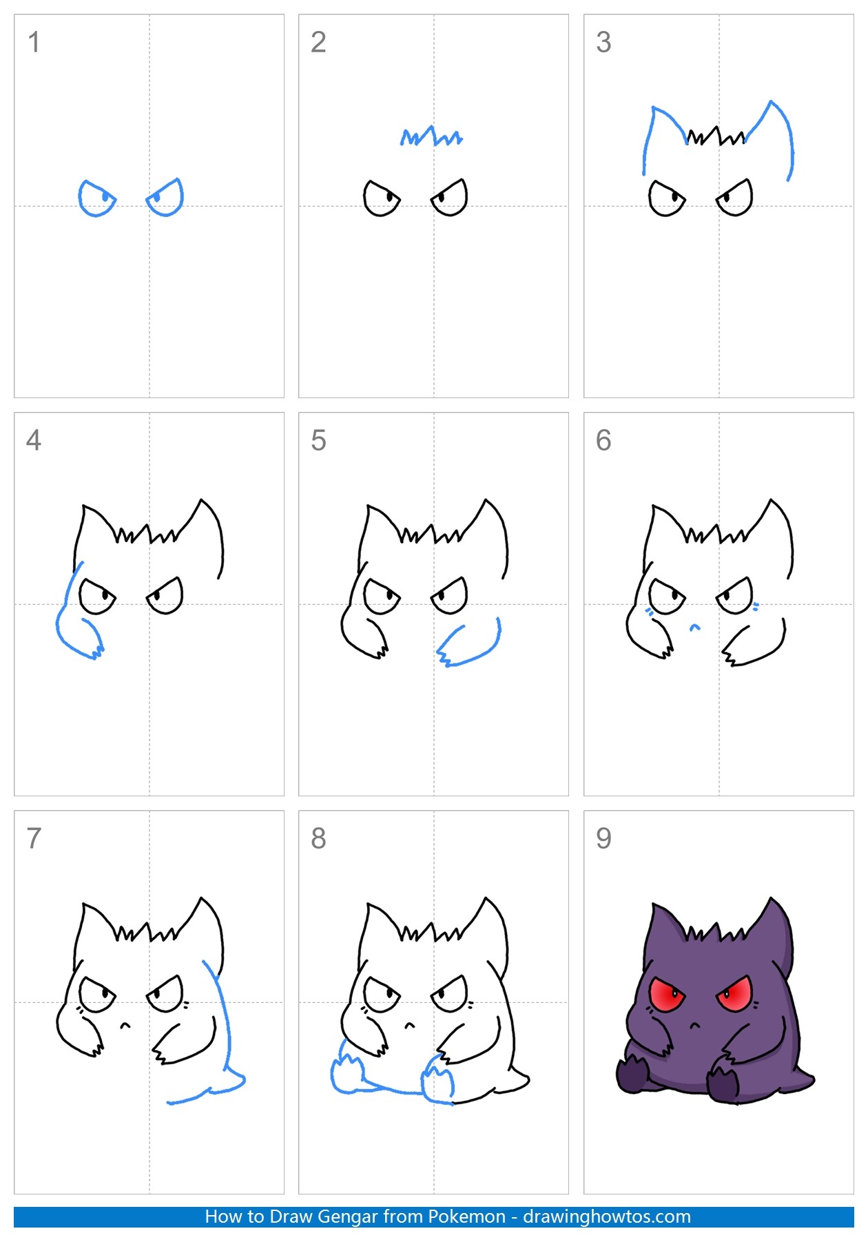 How to Draw Gengar | Pokemon Step by Step