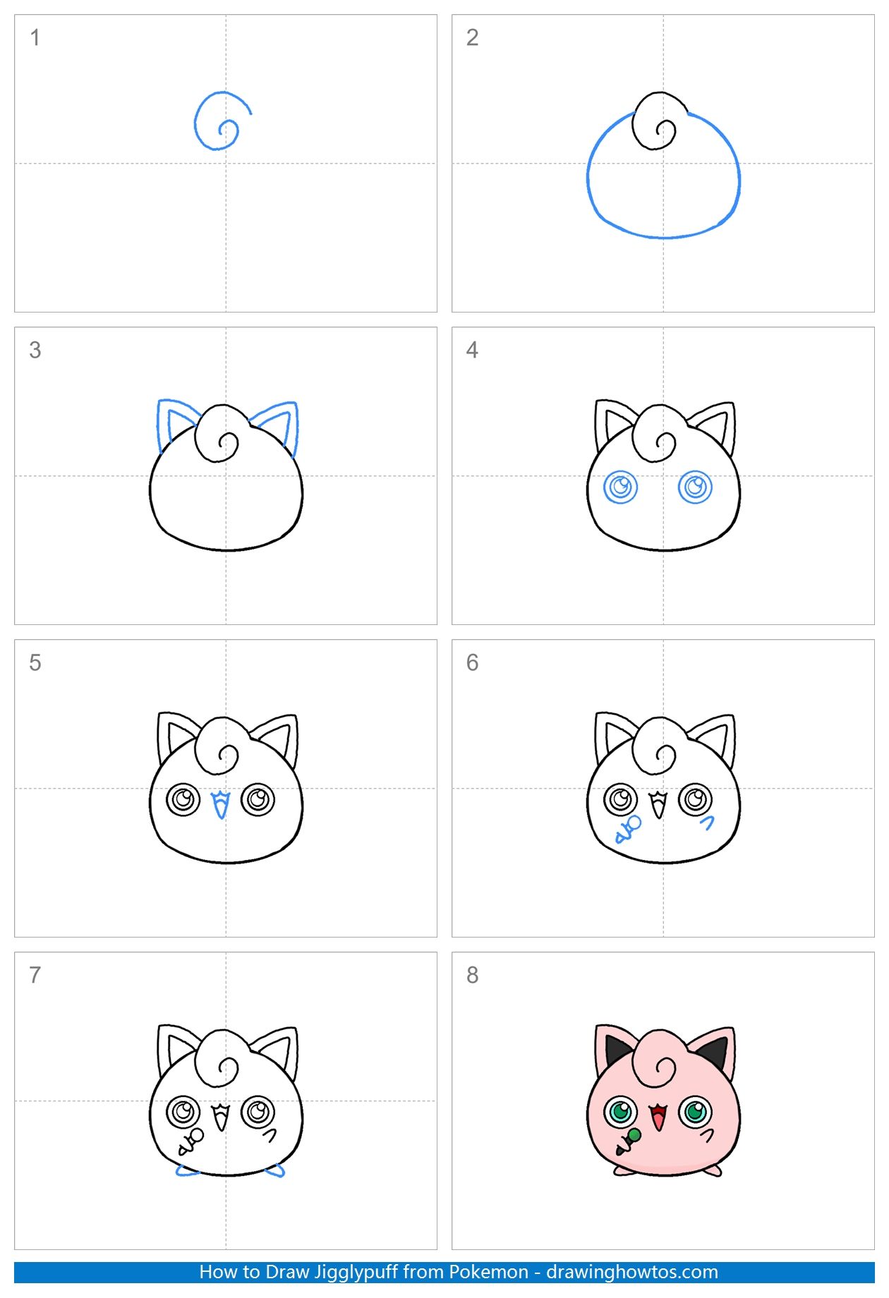 How to Draw Jigglypuff from Pokemon Step by Step