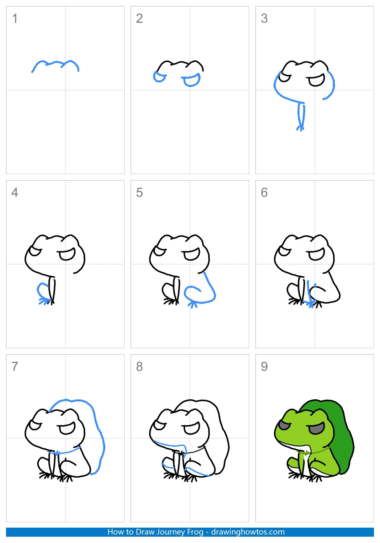 How to Draw Travel Frog Step by Step