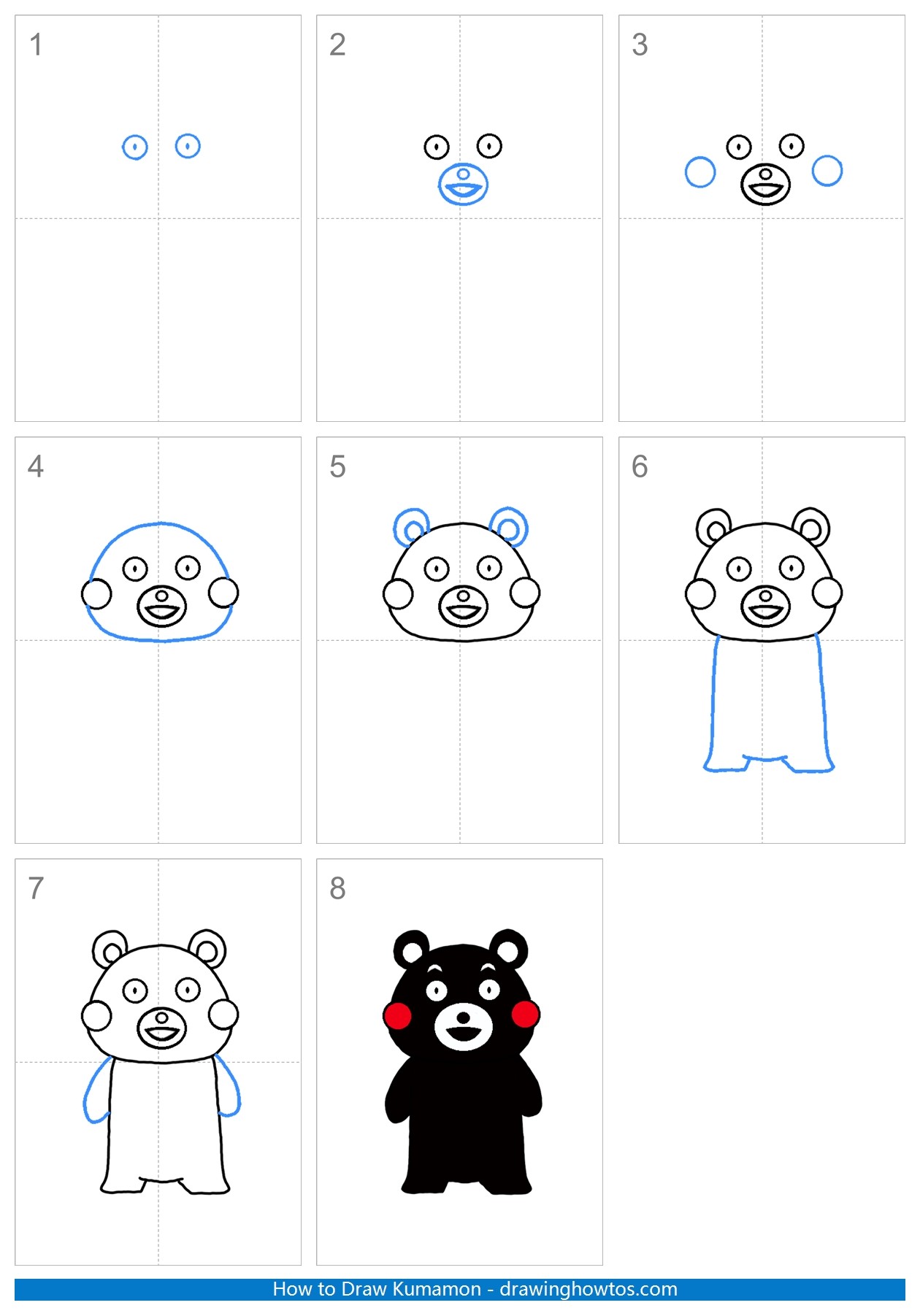 How to Draw Kumamon Step by Step