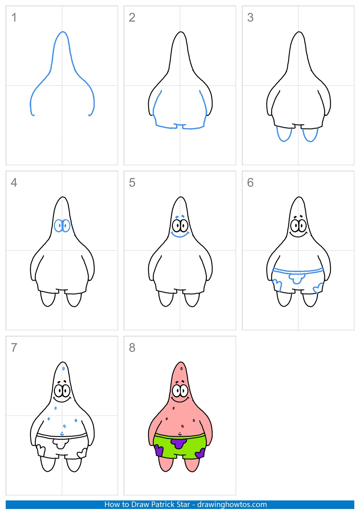 How to Draw Patrick Star Step by Step