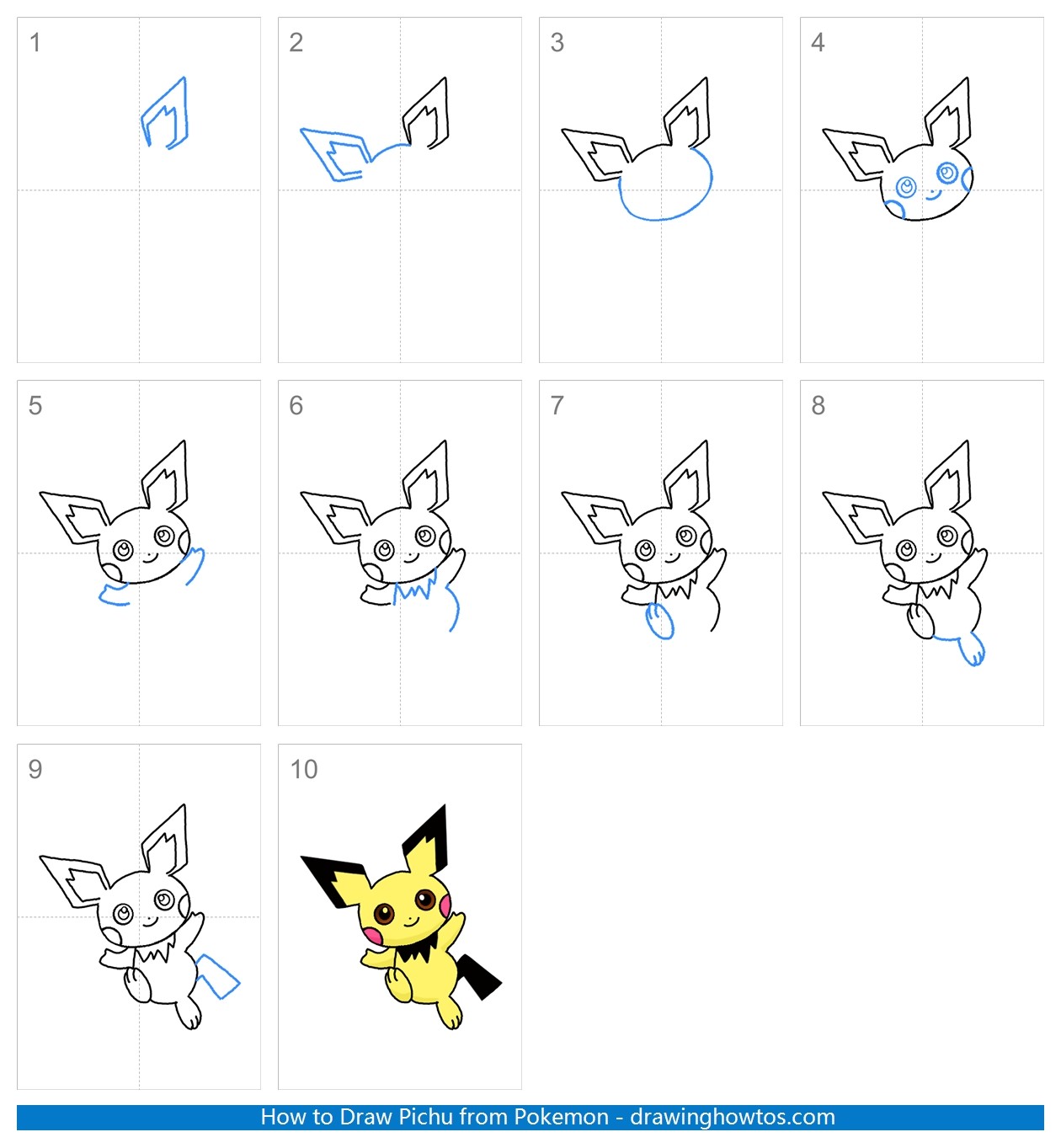 How to Draw Pichu | Pokemon - Step by Step Easy Drawing Guides - Drawing  Howtos