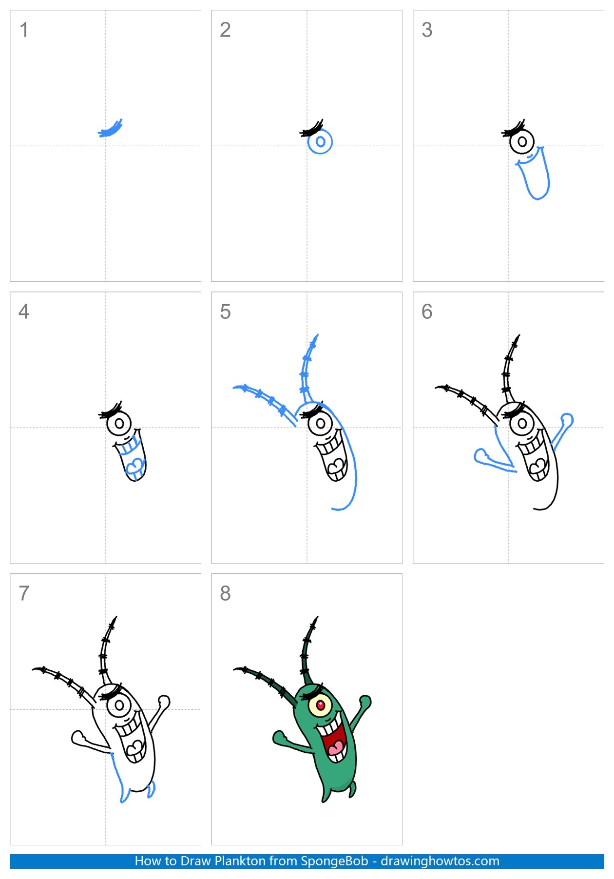 How to Draw Plankton | SpongeBob Step by Step