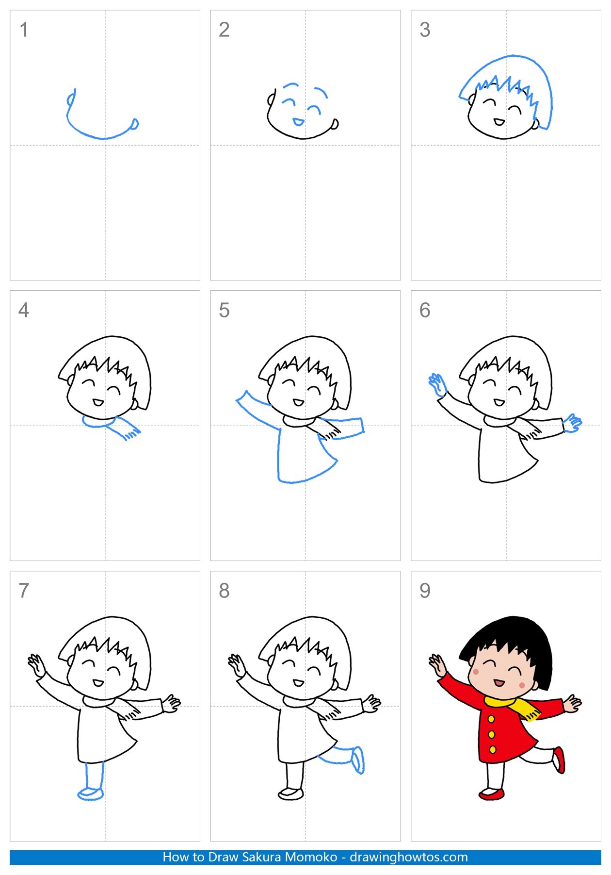 How to Draw Momoko Sakura Step by Step