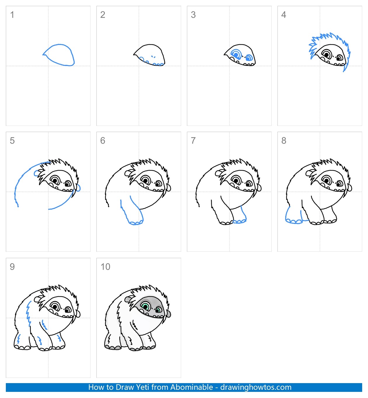 How to draw Yeti from Abominable Step by Step