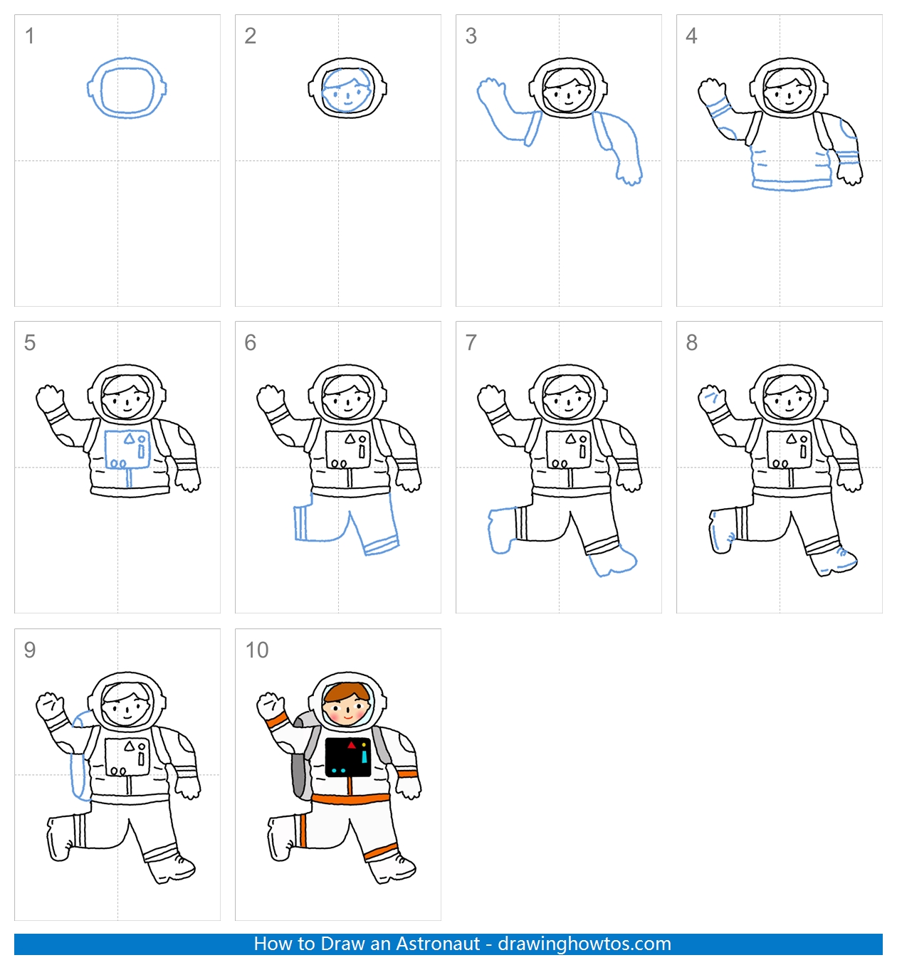 How to Draw an Astronaut Step by Step
