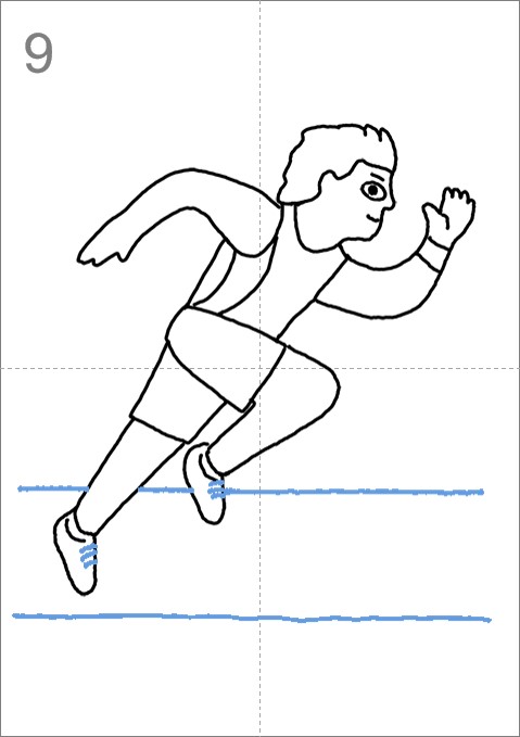 Track and field athlete running doodle art Vector Image