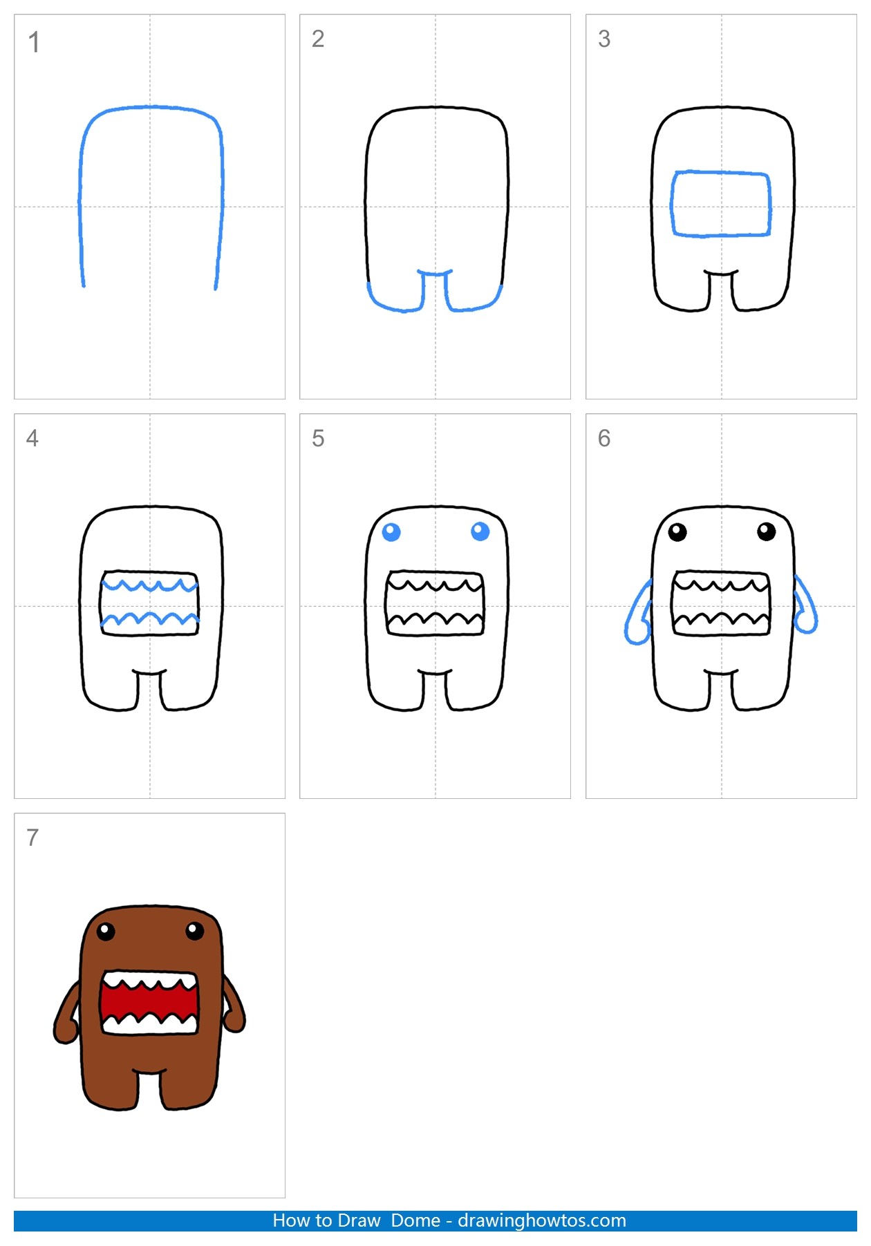 How to Draw Domo Step by Step