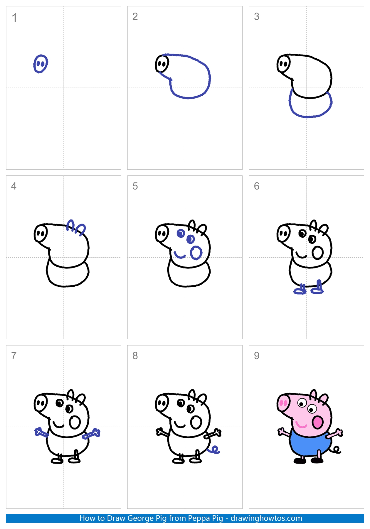 How to Draw George Pig Step by Step
