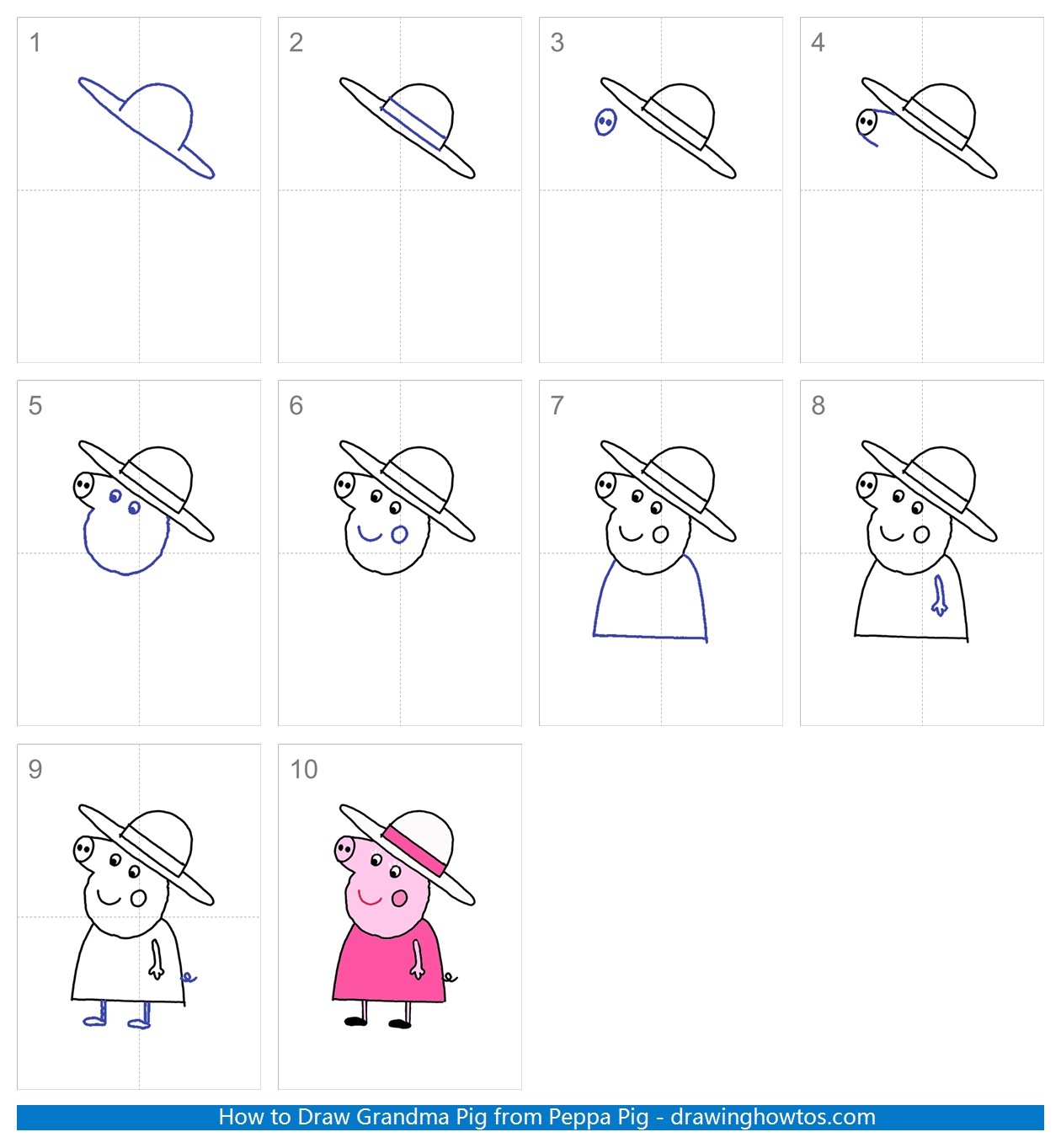 How to Draw Grandma Pig Step by Step