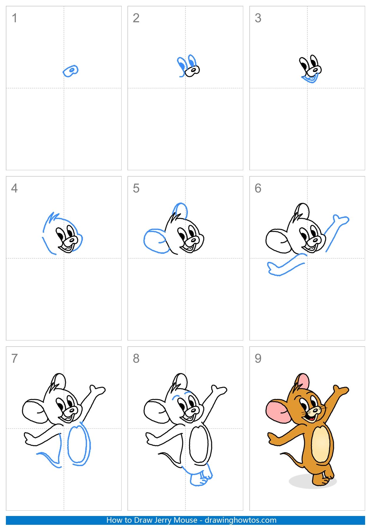 How to Draw Jerry Mouse Step by Step Easy Drawing Guides Drawing Howtos