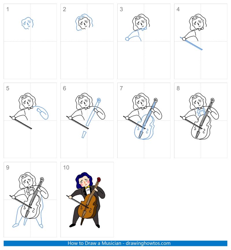 How to Draw a Violinist Step by Step