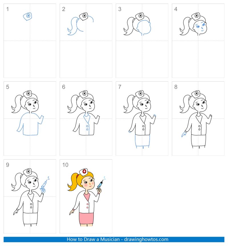 How to Draw a Nurse Step by Step