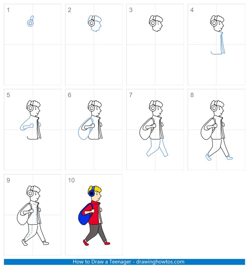 How to Draw a Teenager Step by Step