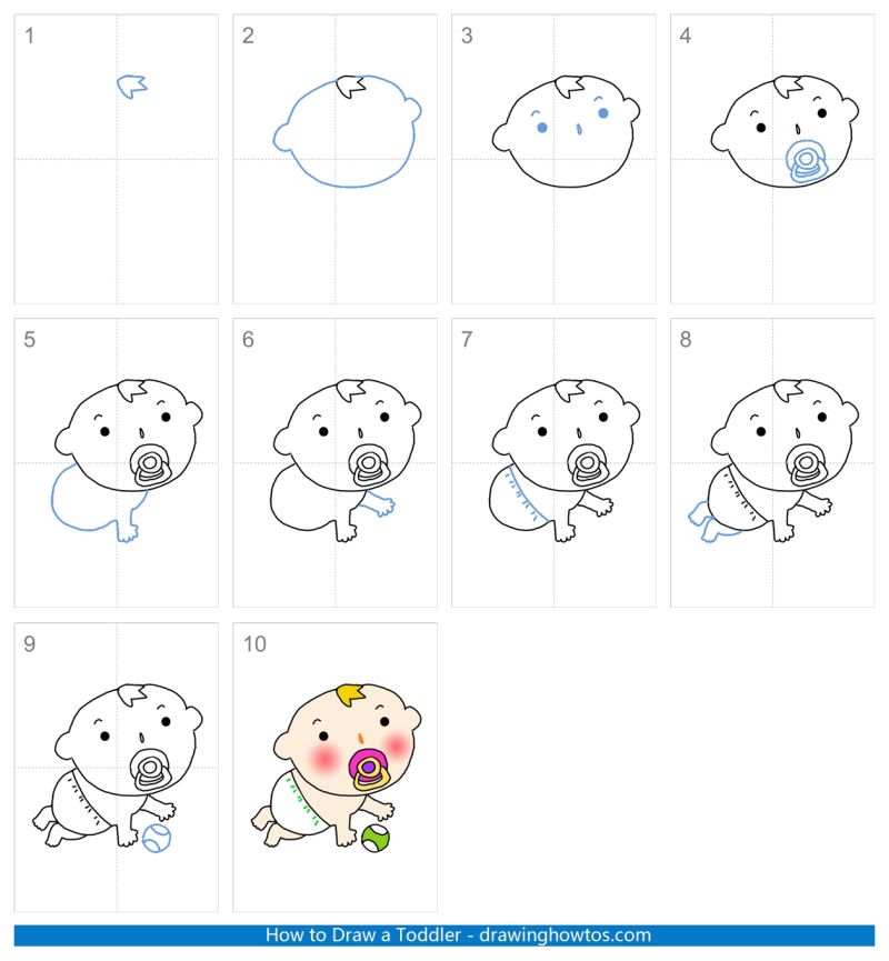 How to Draw a Toddler Step by Step