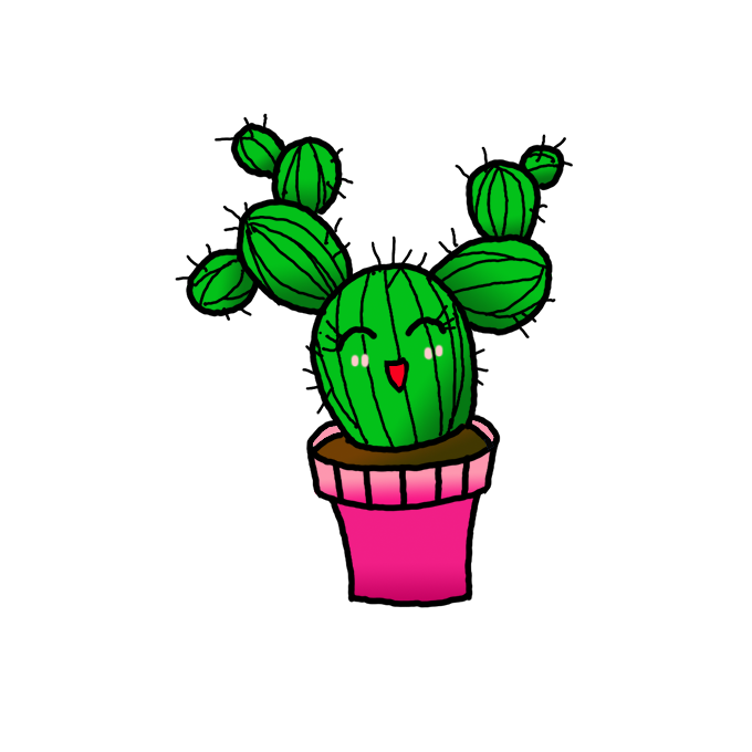 How to Draw a Cute Cactus Step by Step Easy Drawing Guides Drawing