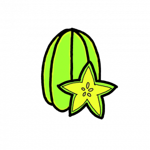 How to Draw a Star Fruit (Carambola) Easy