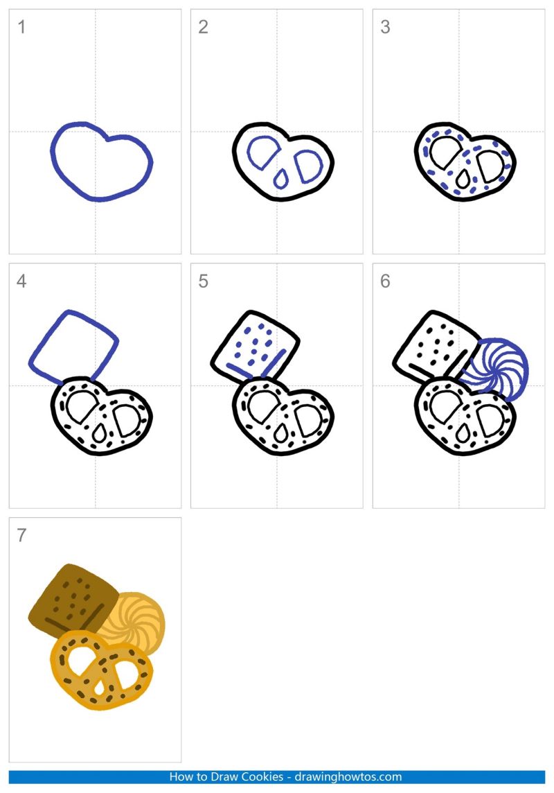 How to Draw Cookies Step by Step