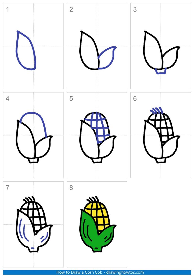 How to Draw Corn Easy Step by Step