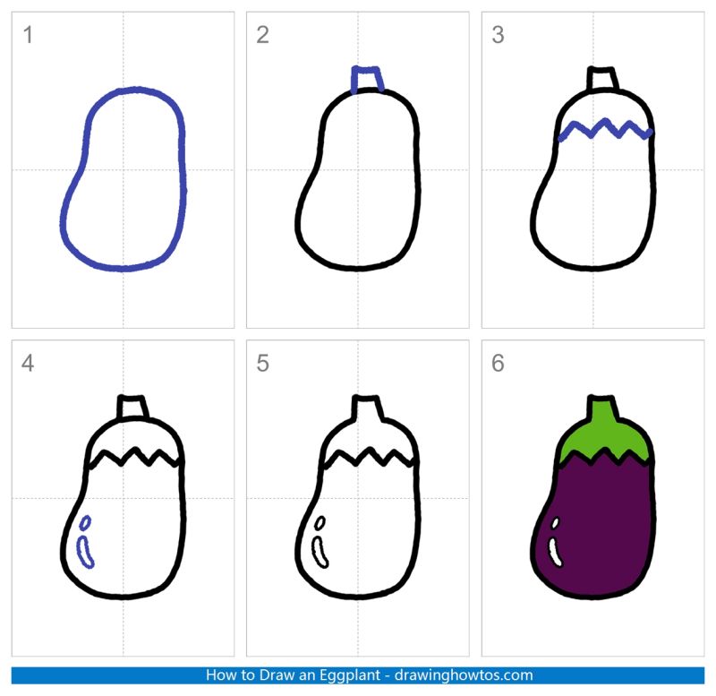 How to Draw an Eggplant Step by Step