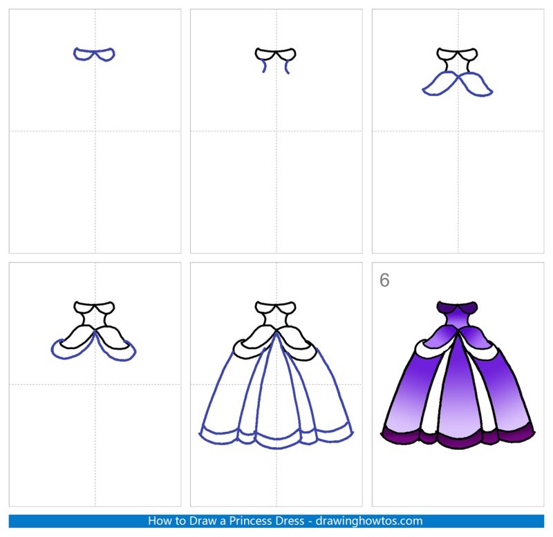 How to Draw a Princess Dress Step by Step