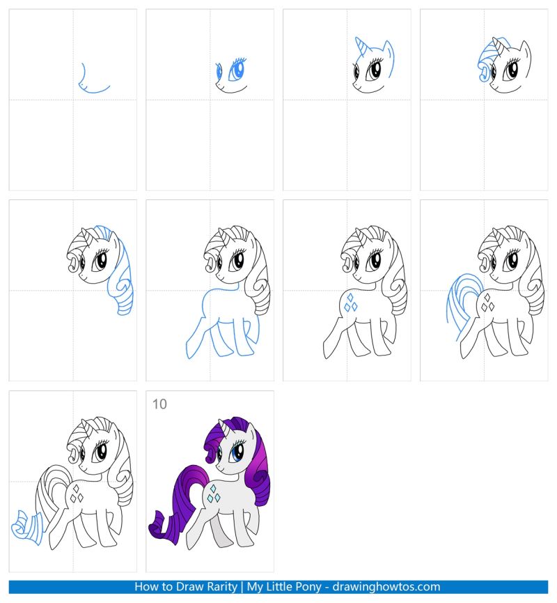 How to Draw Rarity Step by Step