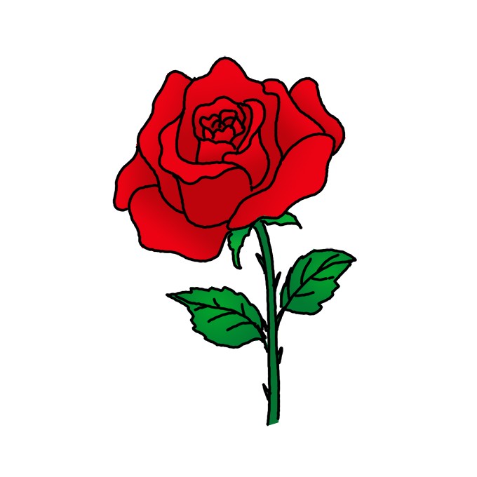 How to Draw a Red Rose Easy