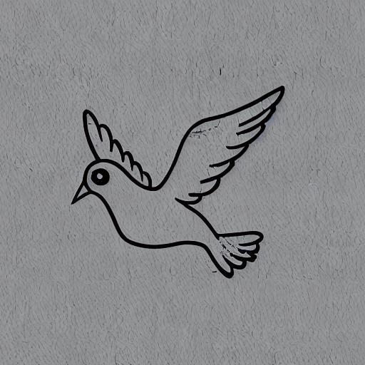 Sketch of flying bird dove isolated posters for the wall  posters love  religious purity  myloviewcom