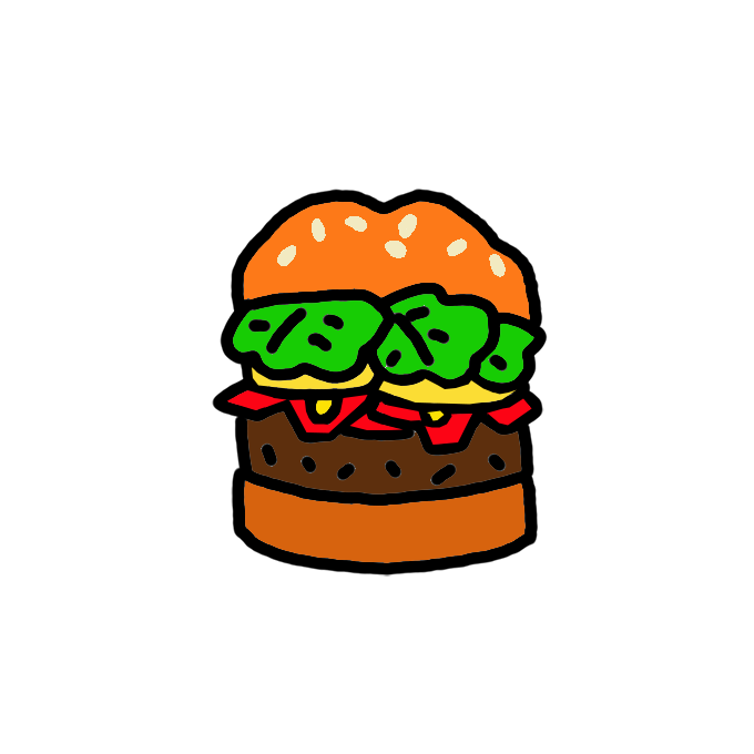 how to draw a hamburger step by step