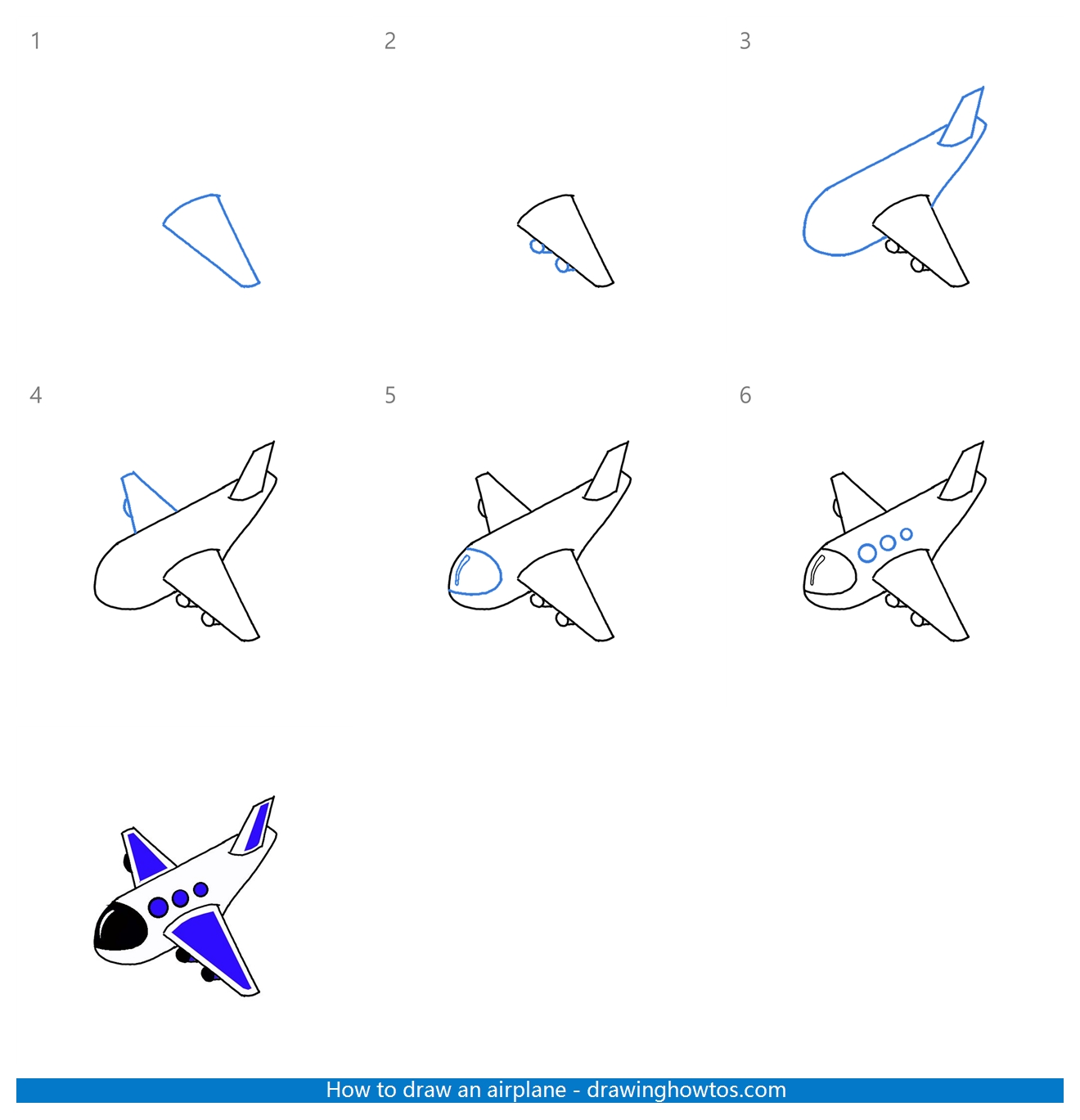 How to Draw an Airplane - Step by Step Easy Drawing Guides - Drawing Howtos