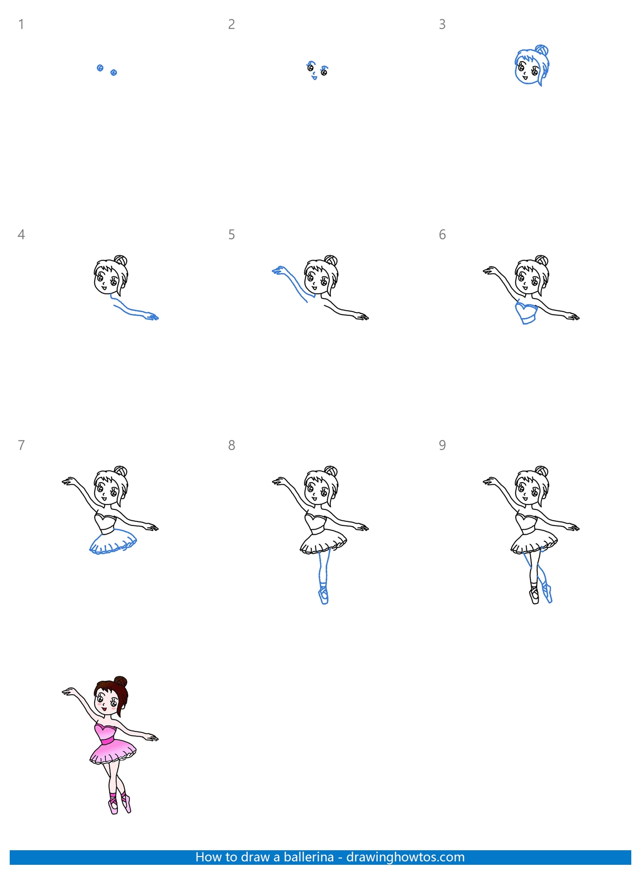 How to Draw a Ballerina Step by Step
