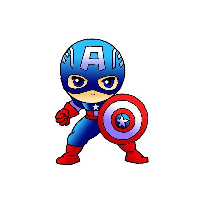 Easy How to Draw Captain America Tutorial and Coloring Page-saigonsouth.com.vn