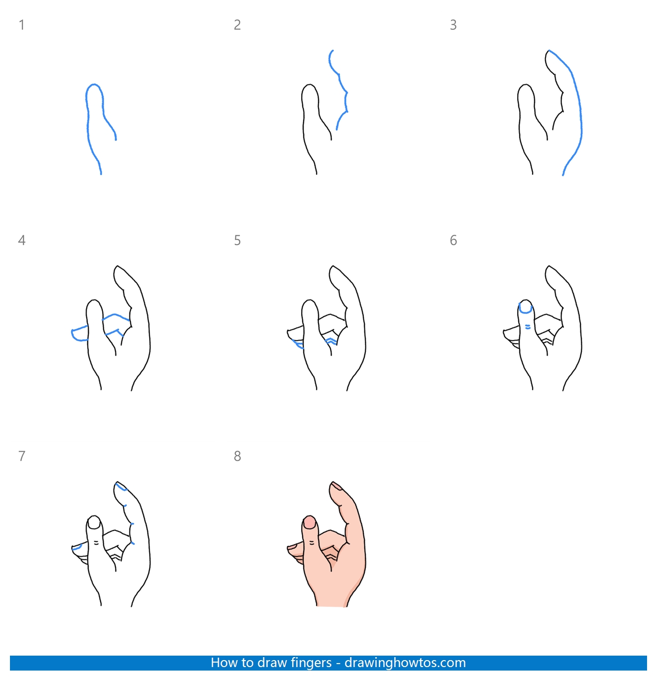 How to Draw a Hand Guesture Step by Step