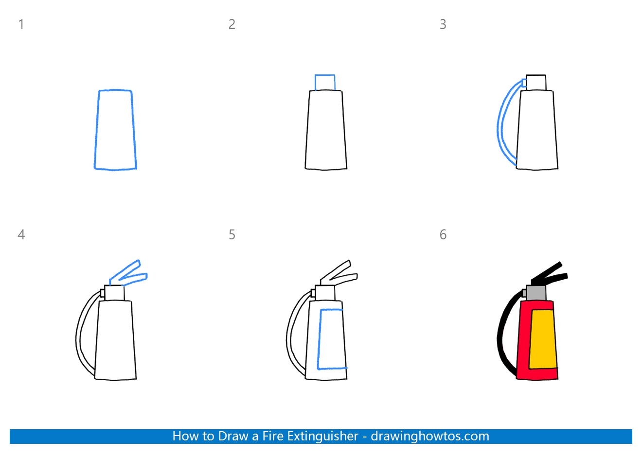 How to Draw a Fire Extinguisher Step by Step Easy Drawing Guides