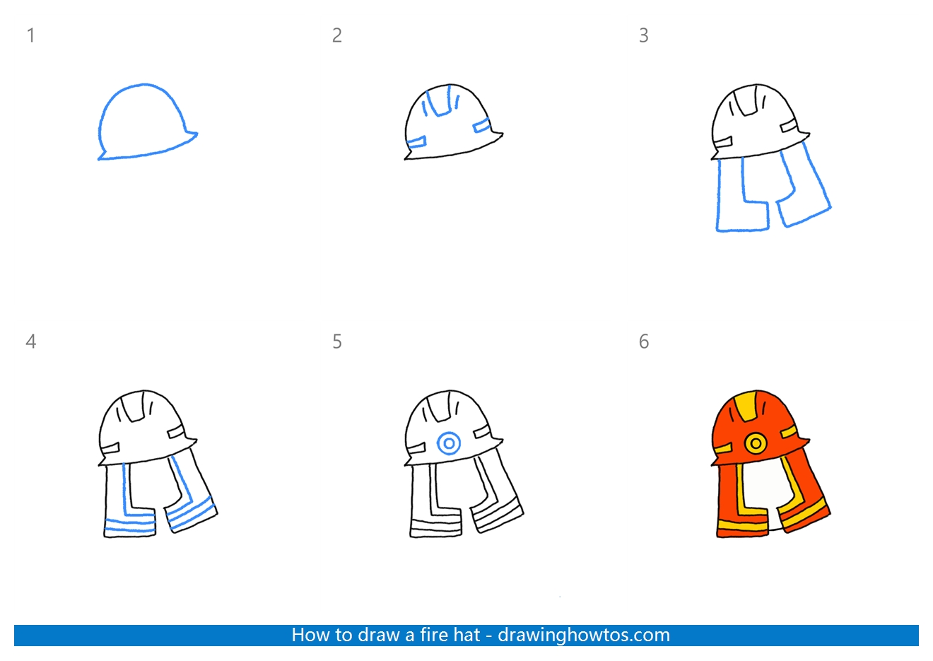 How to Draw a Fire Helmet Step by Step