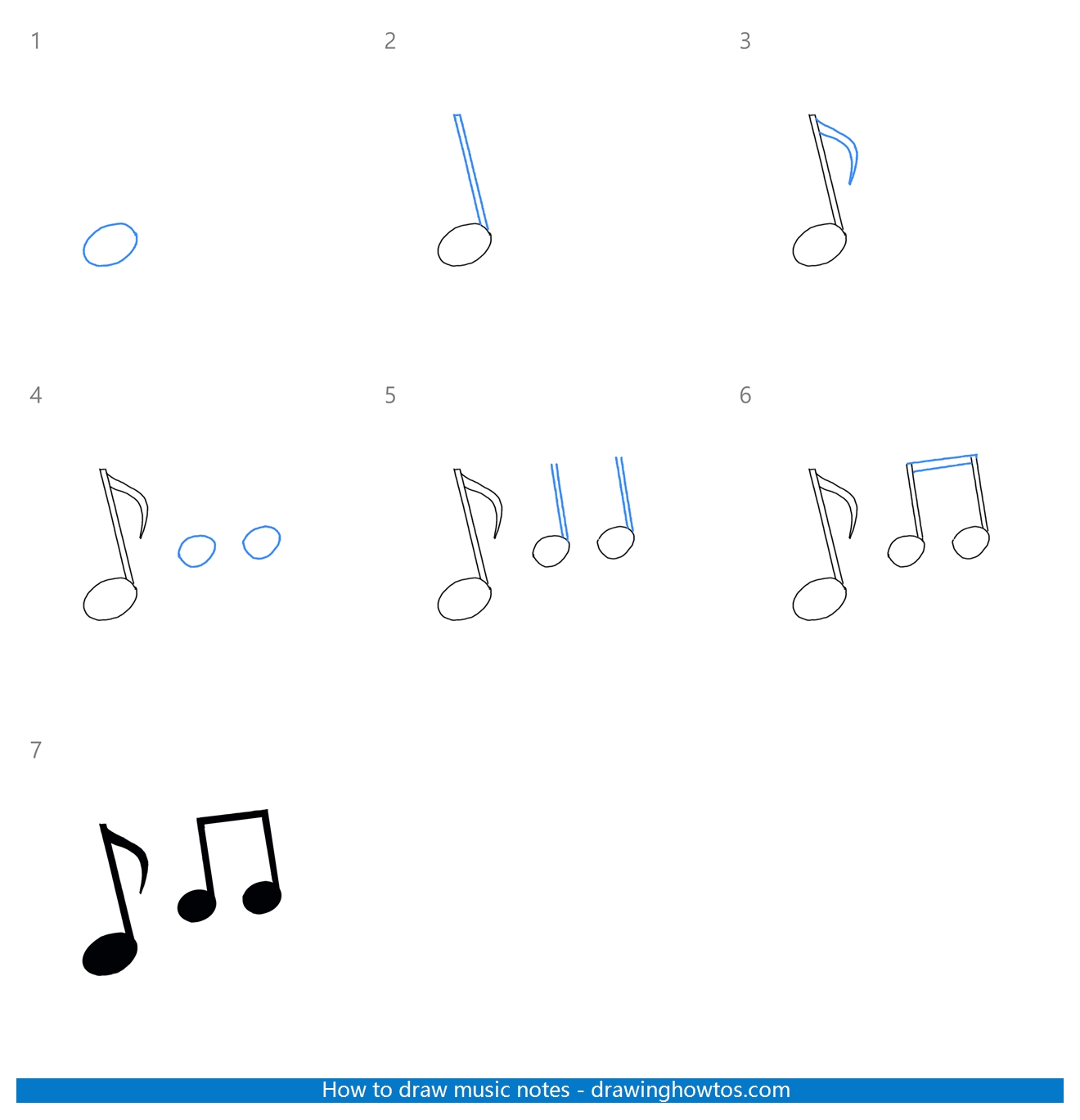 How to Draw Music Notes Step by Step