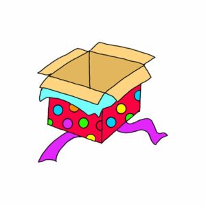 How to Draw an Open Gift Box